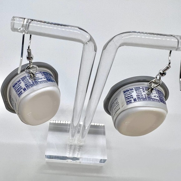 Philadelphia Cream Cheese Earrings - Bagel Earrings - Mini Brands Food Earrings - Picture 4 of 6